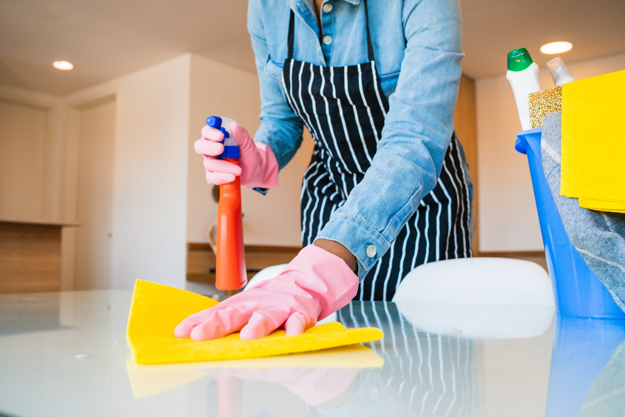 cleaning service cleaning a home